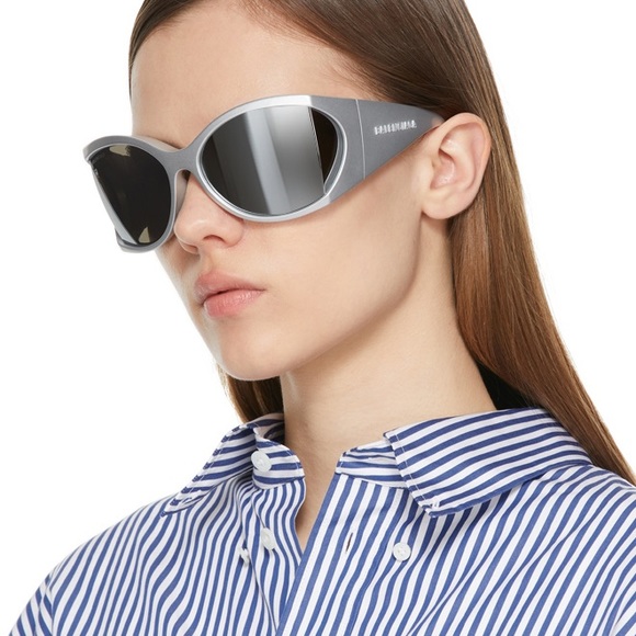 NEW BB0154S 001 BALENCIAGA OVERSIZED UNISEX SUNGLASSES  BB 0154S BLACK - Picture 5 of 13